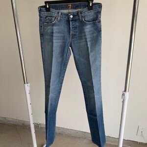 7 For All Mankind Blue Skinny Jeans